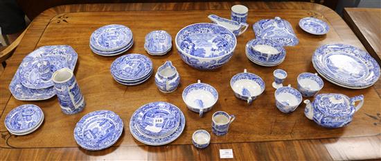 A Copeland Spode blue and white dinner service